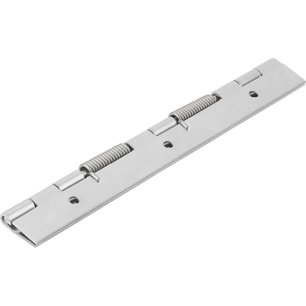 Spring Hinge Spring Closed A=40, B=180, Form:B Round Hole, Stainless Steel Bright